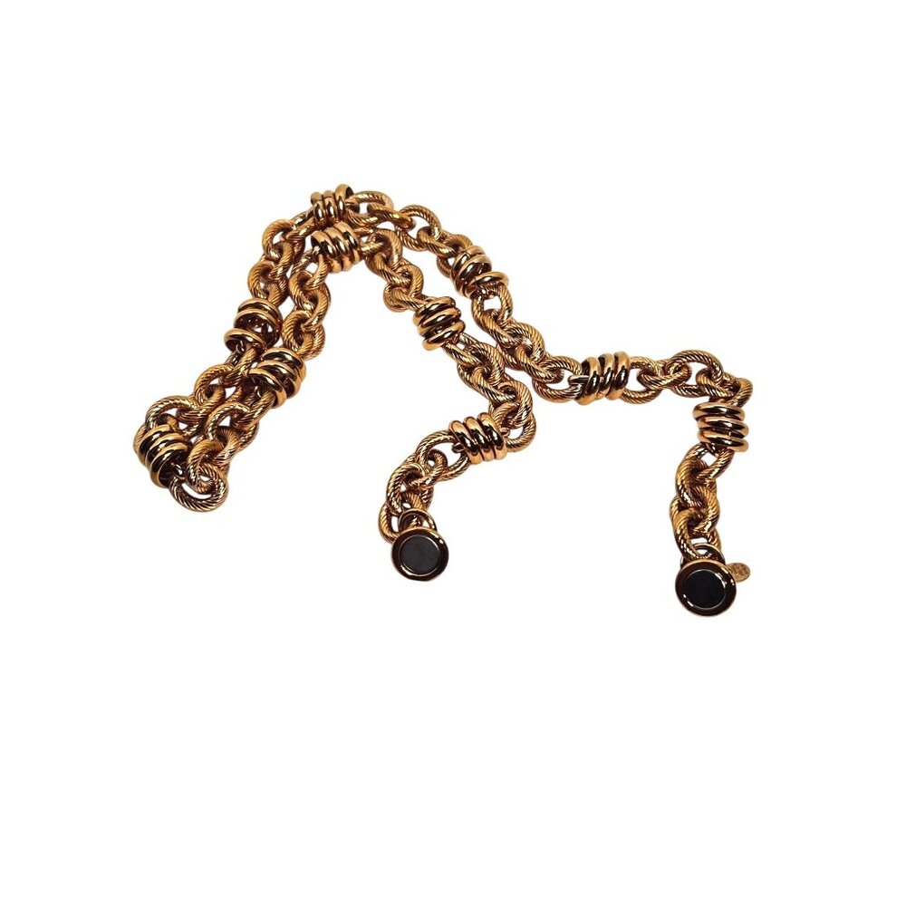 Bronzo Italia 20" Chunky Textured Status Link Necklace (6288) - Picture 5 of 8